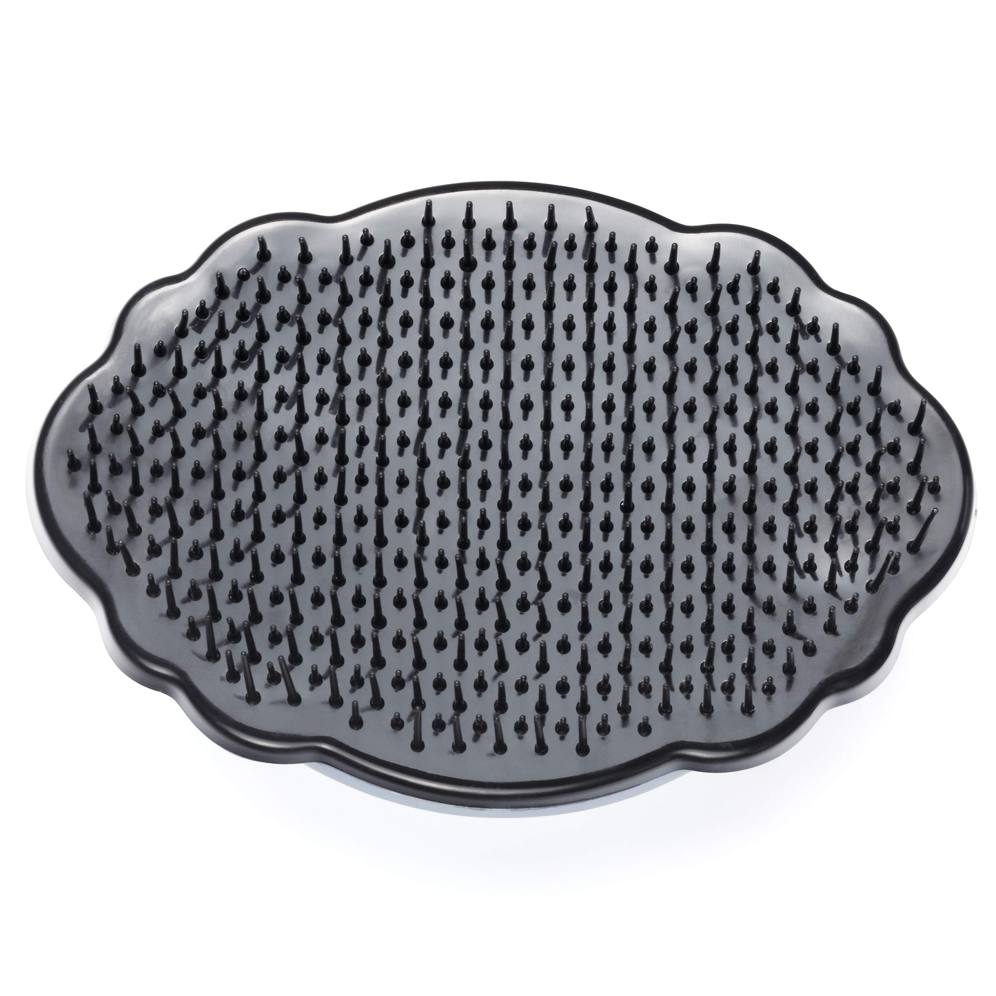 Knot Genie Teeny Genie detangling brush in black with a unique ergonomic design for easy hair detangling