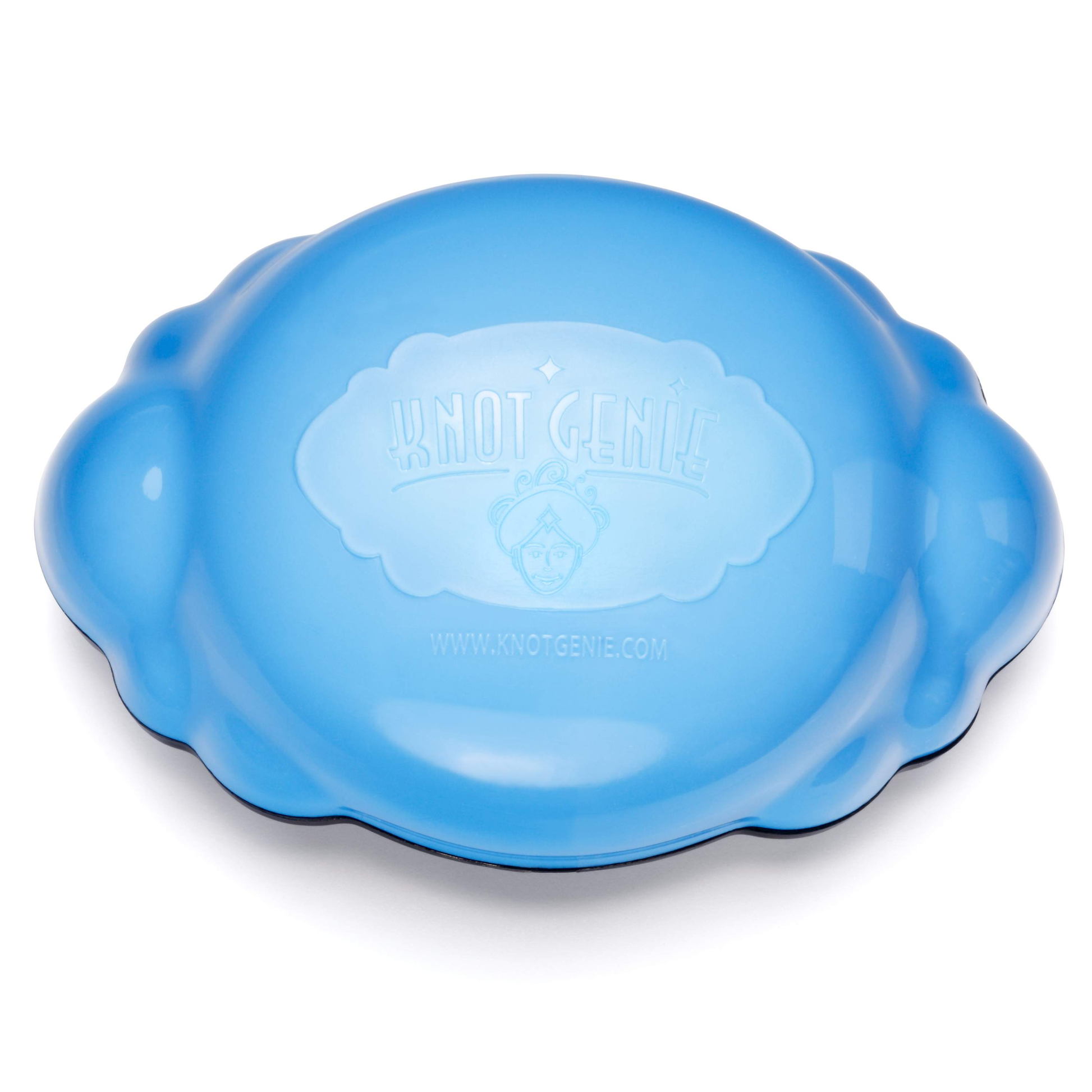 Knot Genie Teeny Genie detangling brush in blue with a sleek design for easy hair management