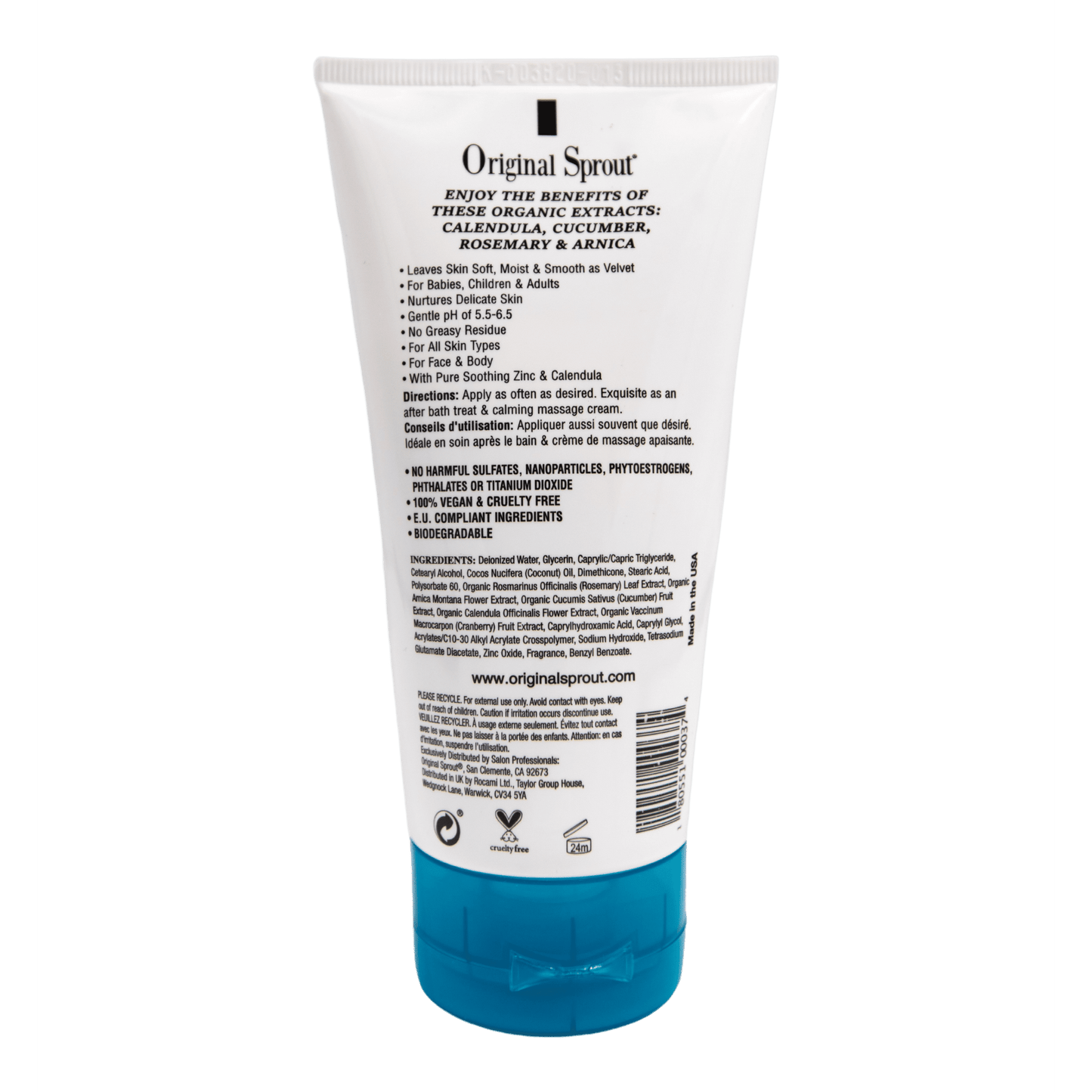 Original Sprout baby cream with organic extracts for soothing and nourishing delicate skin
