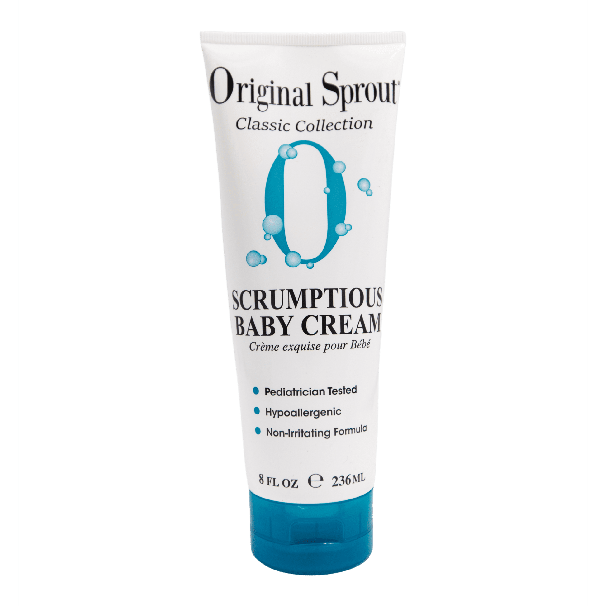 Original Sprout baby cream in an 8 oz tube, suitable for sensitive skin with a non-irritating formula