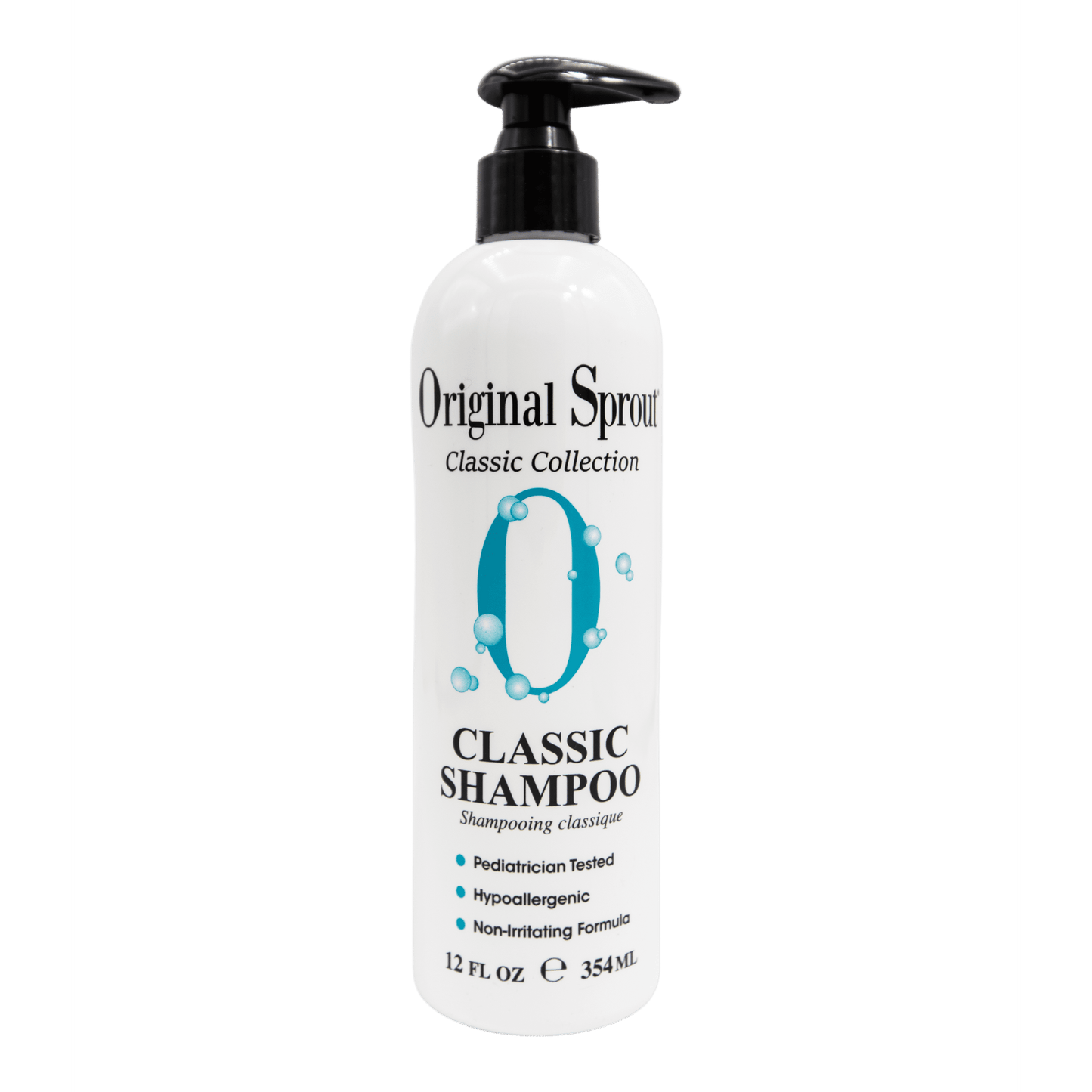 Original Sprout Classic Shampoo in a 12 fl oz bottle with a pump for gentle hair cleansing