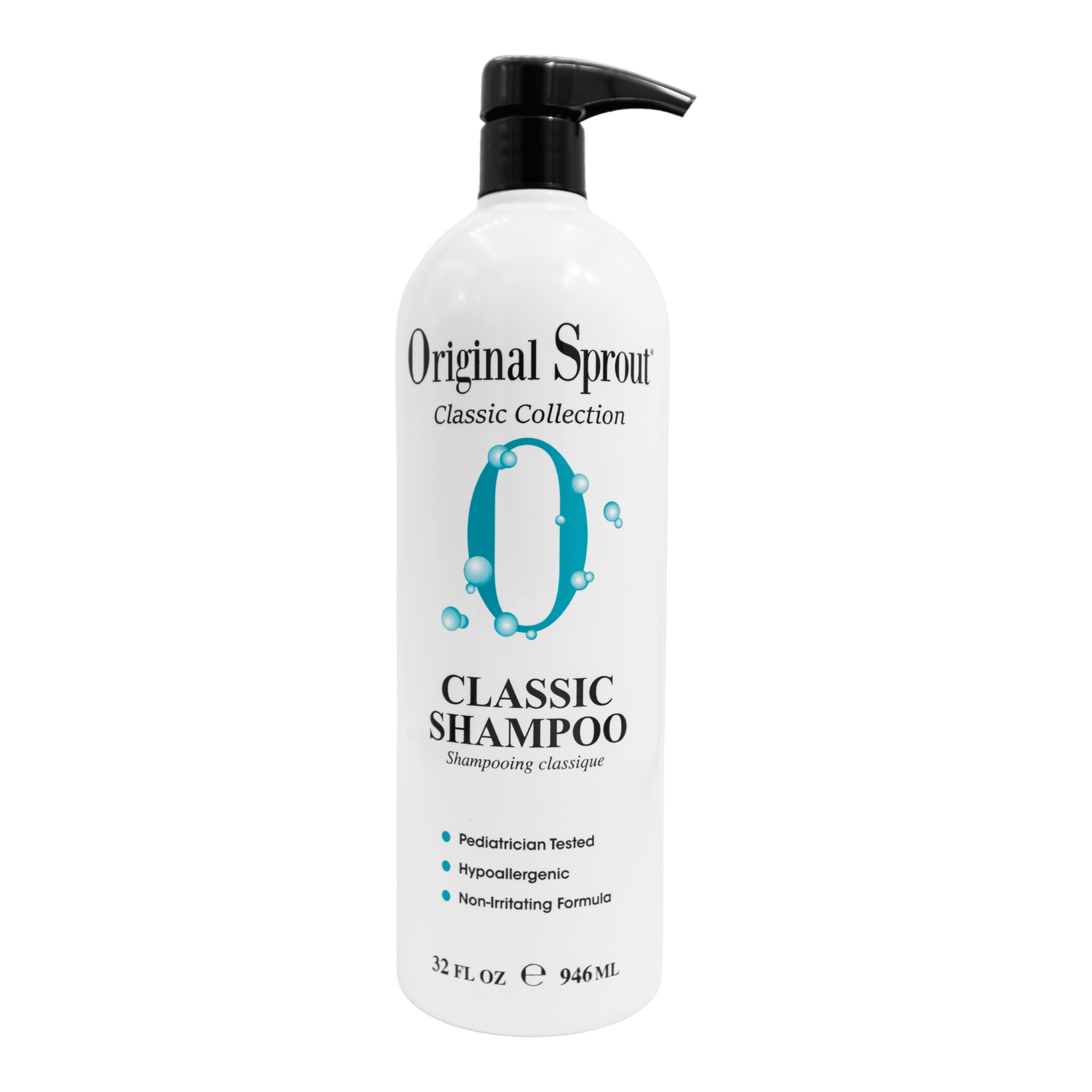 Original Sprout Classic Shampoo 32 fl oz bottle with pediatrician tested formula for gentle cleansing
