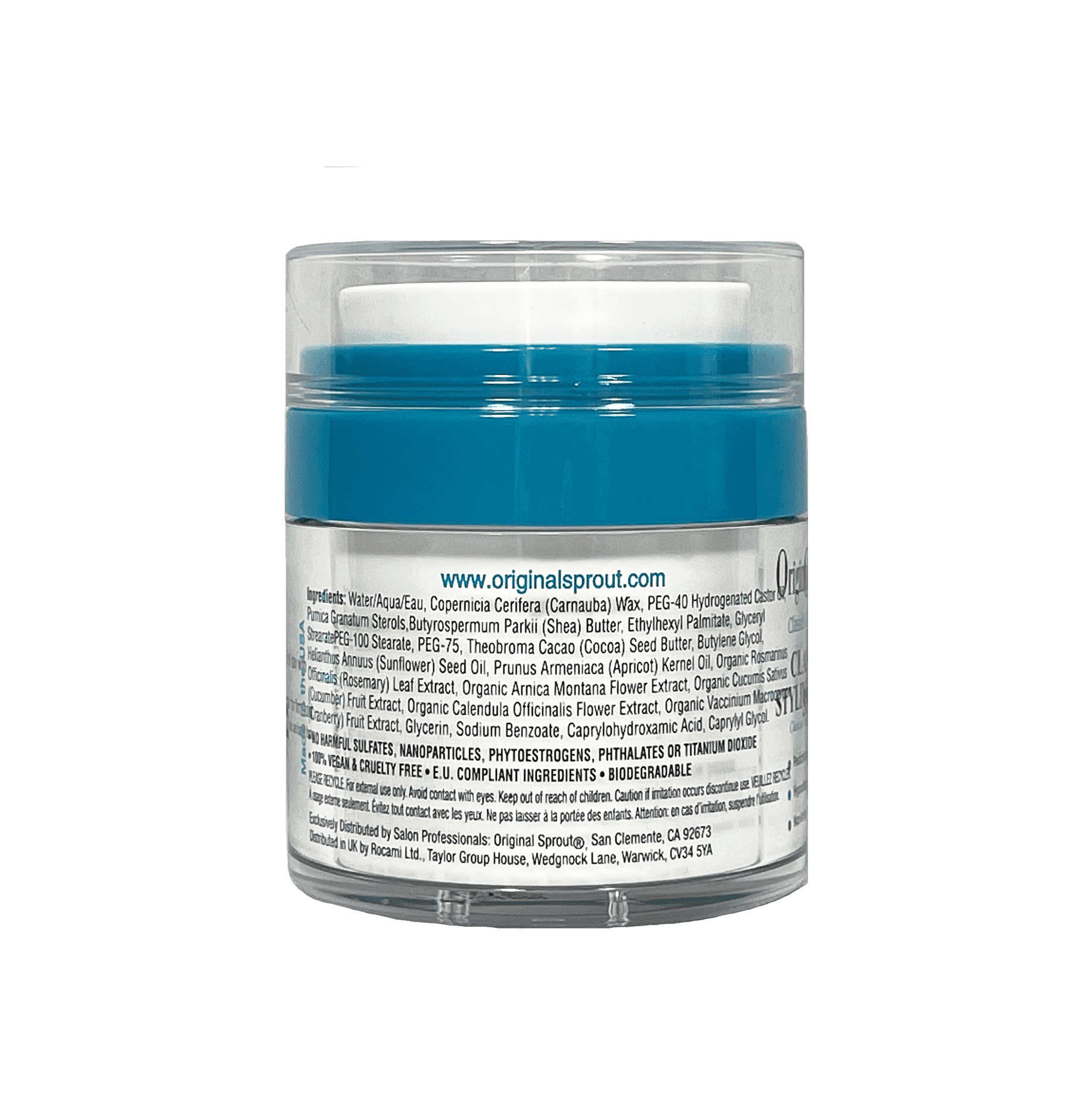 Original Sprout Classic Styling Balm in a clear container for smooth, manageable hair styling
