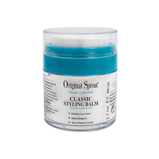 Original Sprout Classic Styling Balm in a clear jar designed for easy styling and control