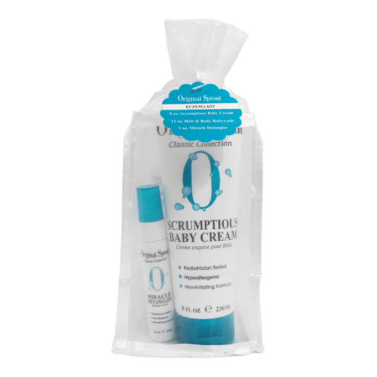 Original Sprout Eczema Relief Kit for Babies featuring Scrummy Baby Cream and a travel-sized lotion