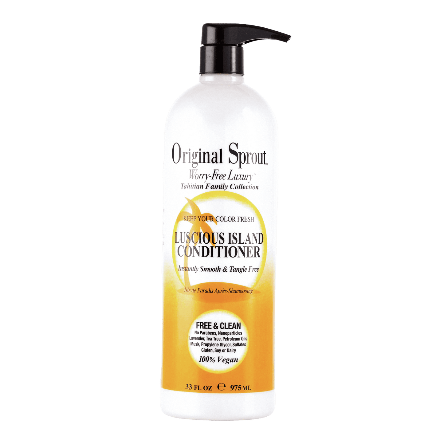 Original Sprout Luscious Island Conditioner in a 33 oz bottle for smooth and tangle-free hair
