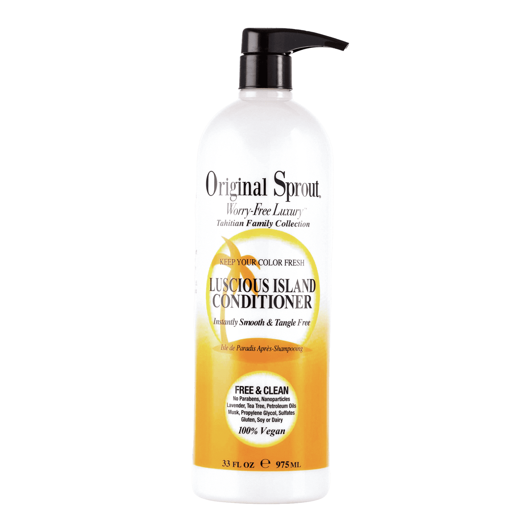 Original Sprout Luscious Island Conditioner in a 33 oz bottle for smooth and tangle-free hair