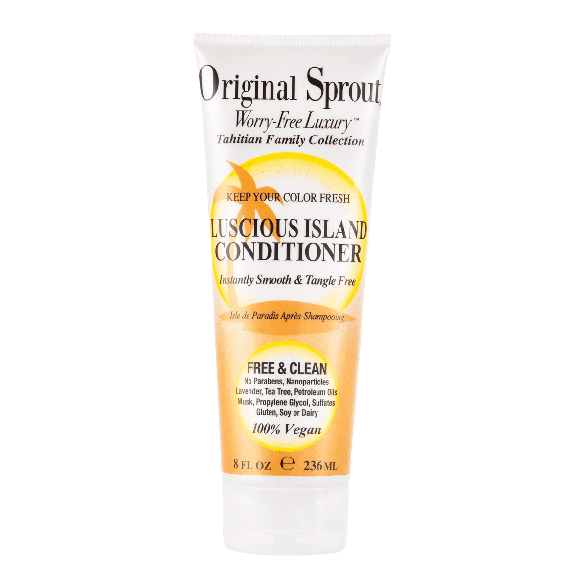 Original Sprout Luscious Island Conditioner in an 8 oz tube for smooth and tangle-free hair