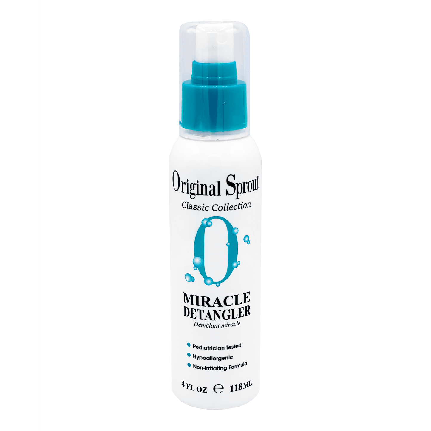 Original Sprout Miracle Detangler Spray in a 4 oz bottle with a gentle, hypoallergenic formula