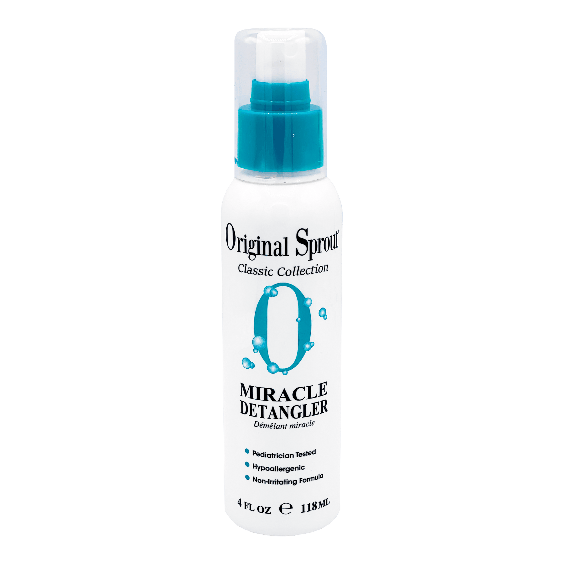 Original Sprout Miracle Detangler Spray in a 4 oz bottle with a gentle, hypoallergenic formula