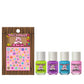 Piggy Paint Funny Bunny gift set with four colorful nail polishes and 3D nail art stickers for creative fun