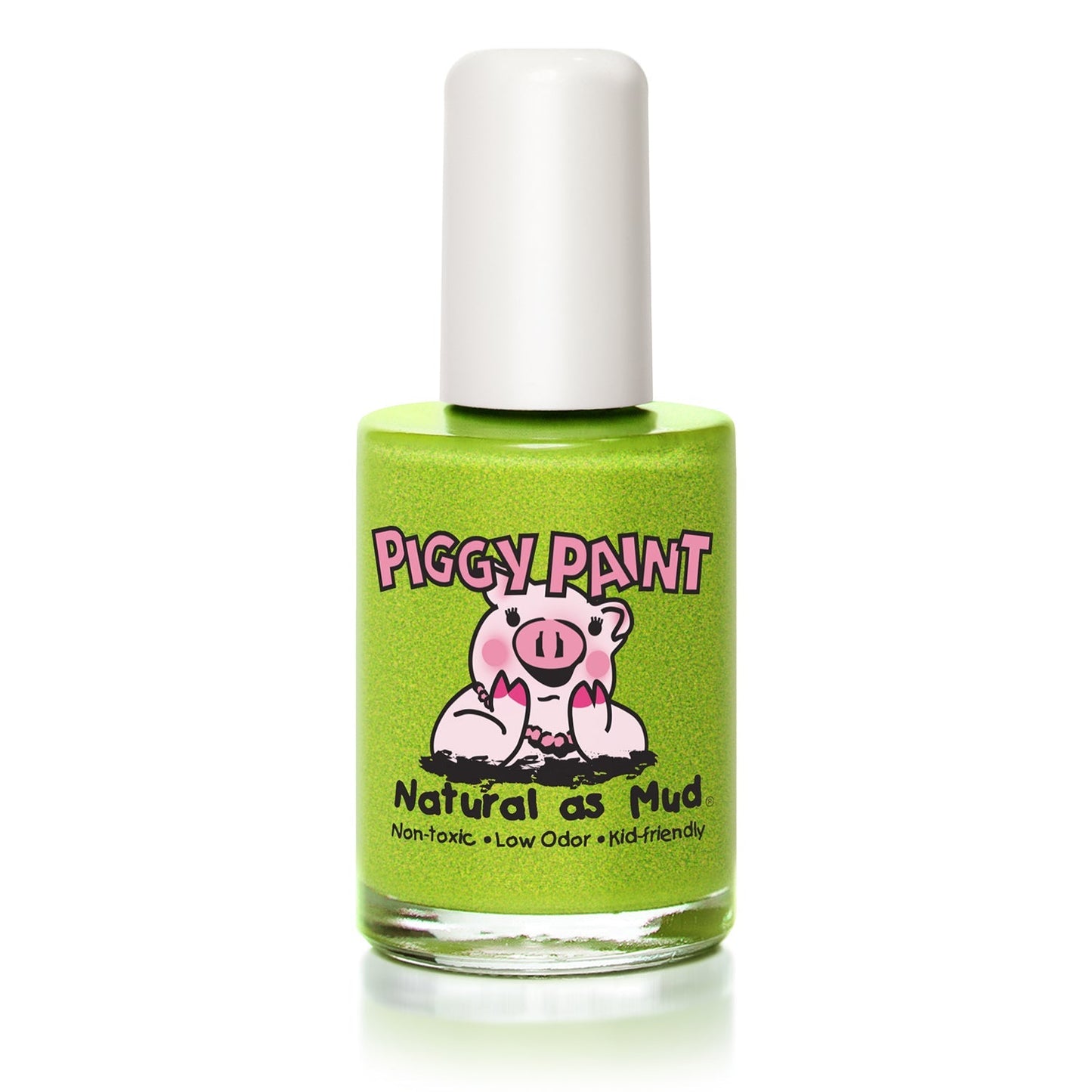 Piggy Paint Natural as Mud Non-Toxic Nail Polish for Kids in Bright Green Shade