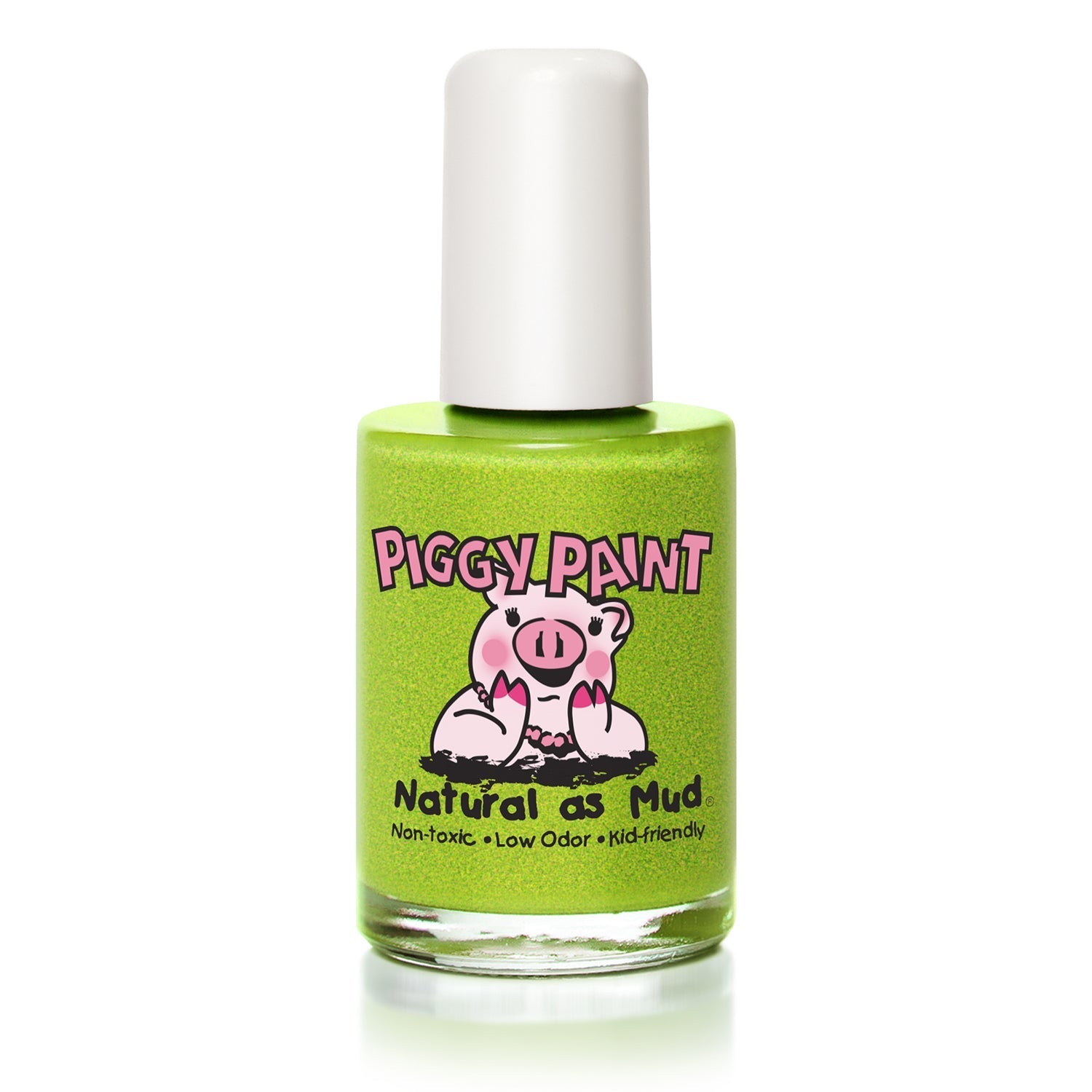 Piggy Paint Natural as Mud Non-Toxic Nail Polish for Kids in Bright Green Shade