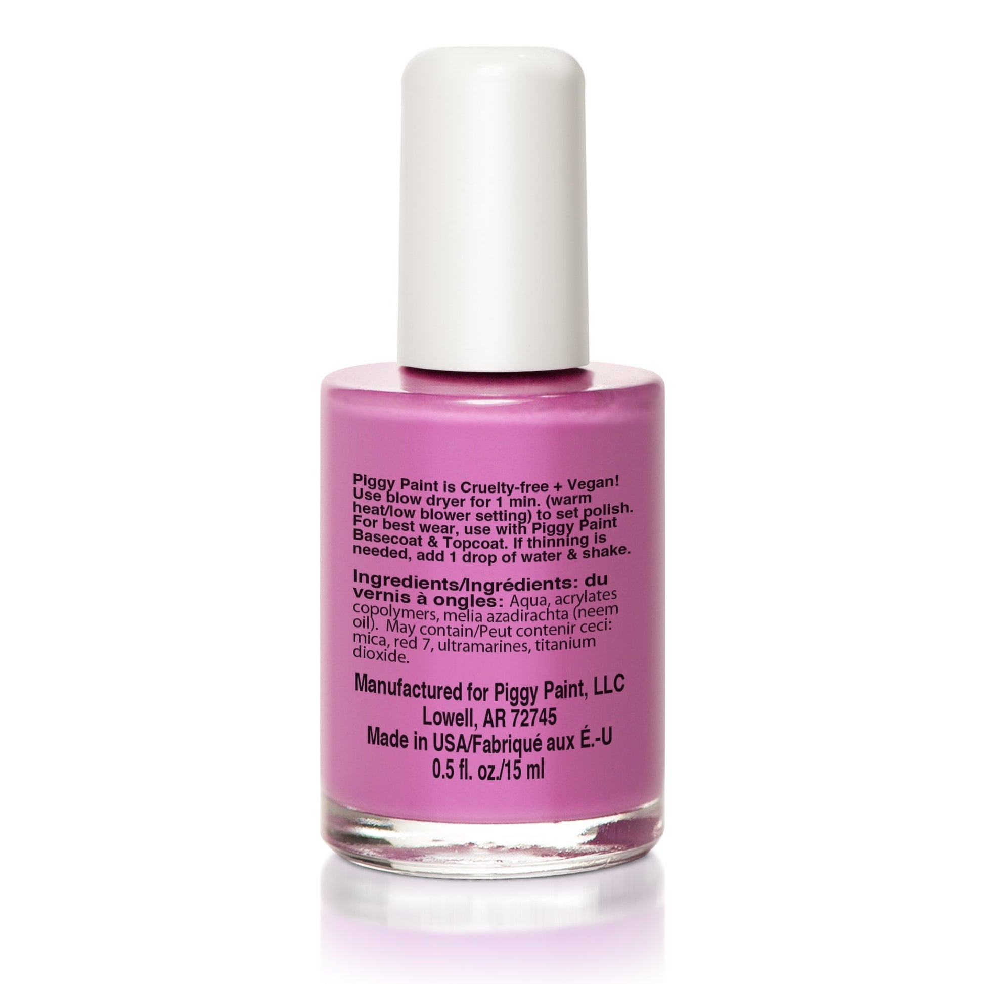 Piggy Paint Non-Toxic Nail Polish for Kids in Vibrant Pink, Cruelty-Free and Vegan Formula