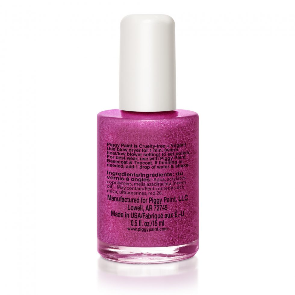 Piggy Paint Bubblegum Pink Non-Toxic Nail Polish for Kids in 0.5 fl oz Bottle with Sparkle Finish