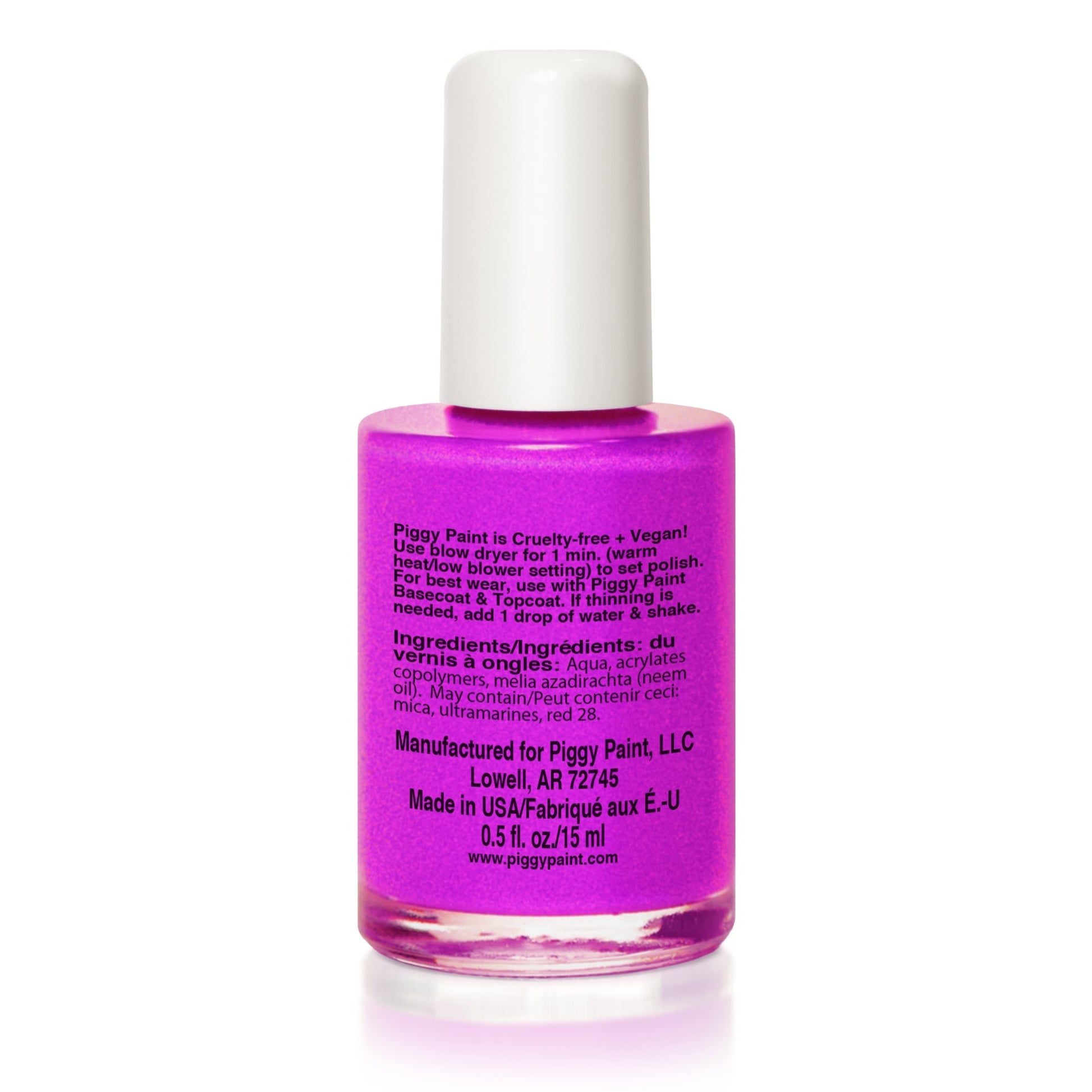 Piggy Paint Non-Toxic Nail Polish for Kids in Bright Purple with a Vegan Formula