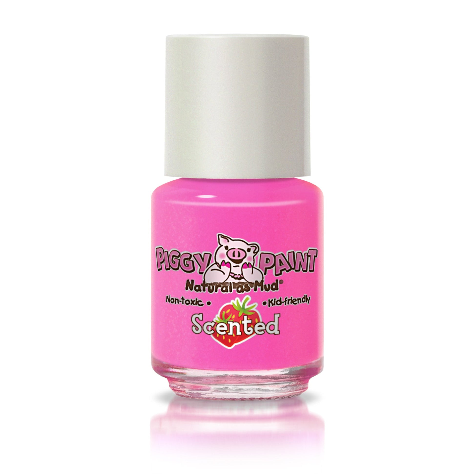 Piggy Paint scented nail polish in bright pink, non-toxic and kid-friendly formula for safe fun