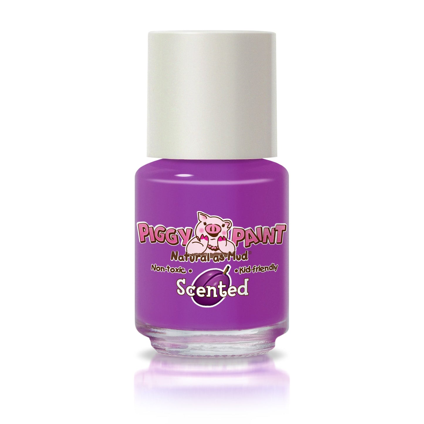 Piggy Paint scented nail polish in vibrant purple, non-toxic and kid-friendly formula