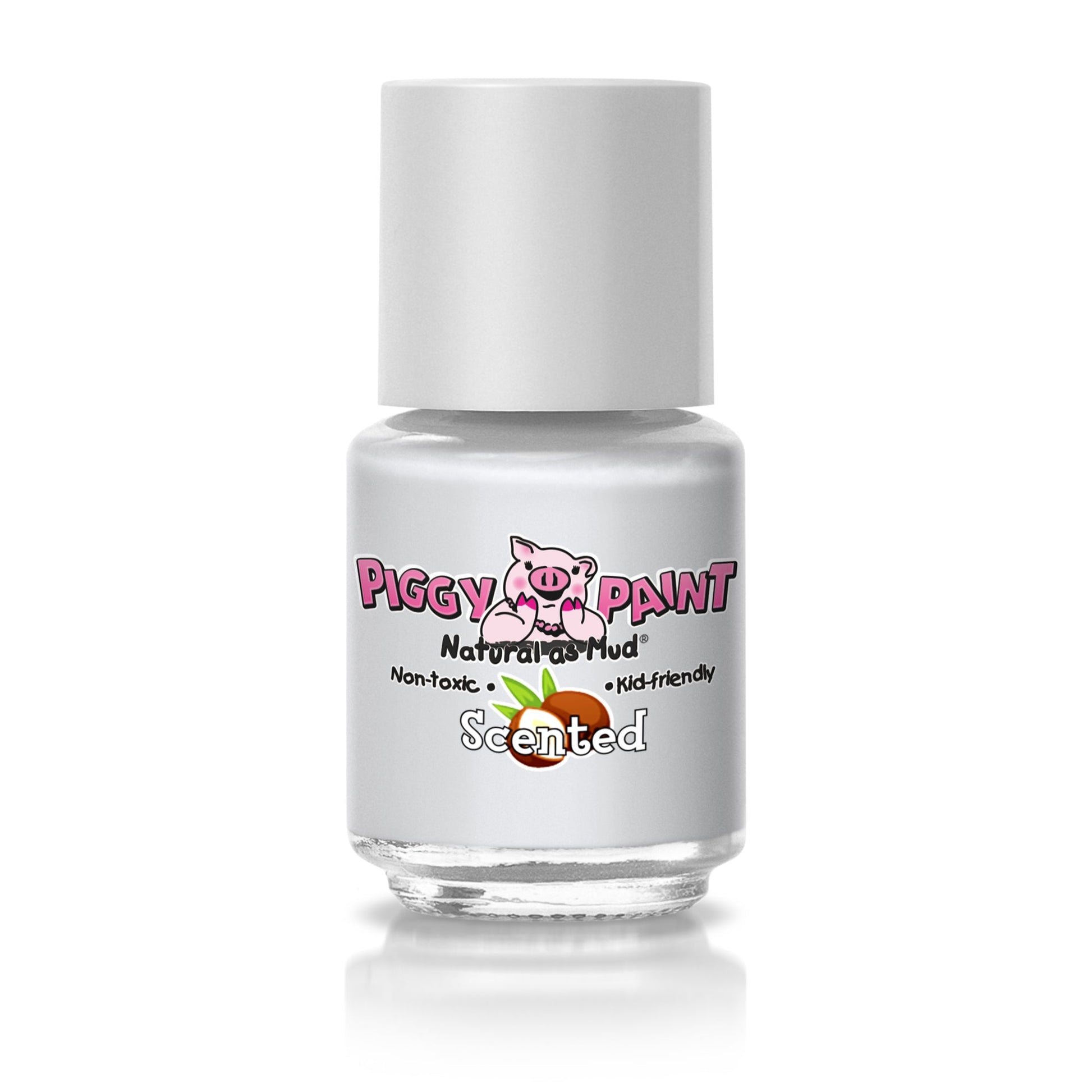 Piggy Paint scented nail polish in white with non-toxic, kid-friendly formula for children's use
