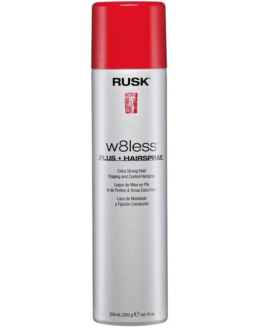Rusk W8less Plus Extra Strong Hold Shaping and Control Hairspray 10 oz. - 55% VOC