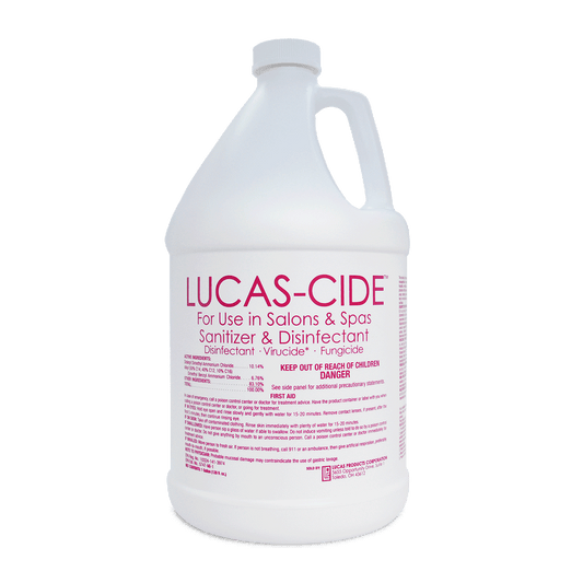 LUCAS-CIDE Salon and Spa Disinfectant 1 Gallon (Pink) Bundle with Leak Proof Spray Bottle 32 Oz.