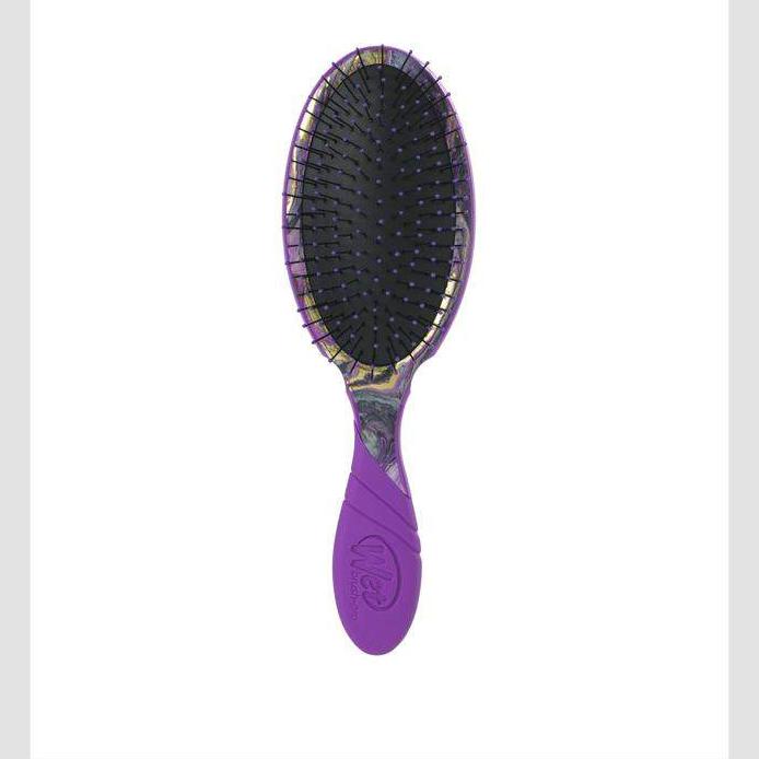 Wet Brush Bright Future Pro Detangler with a purple handle and flexible bristles for easy hair grooming