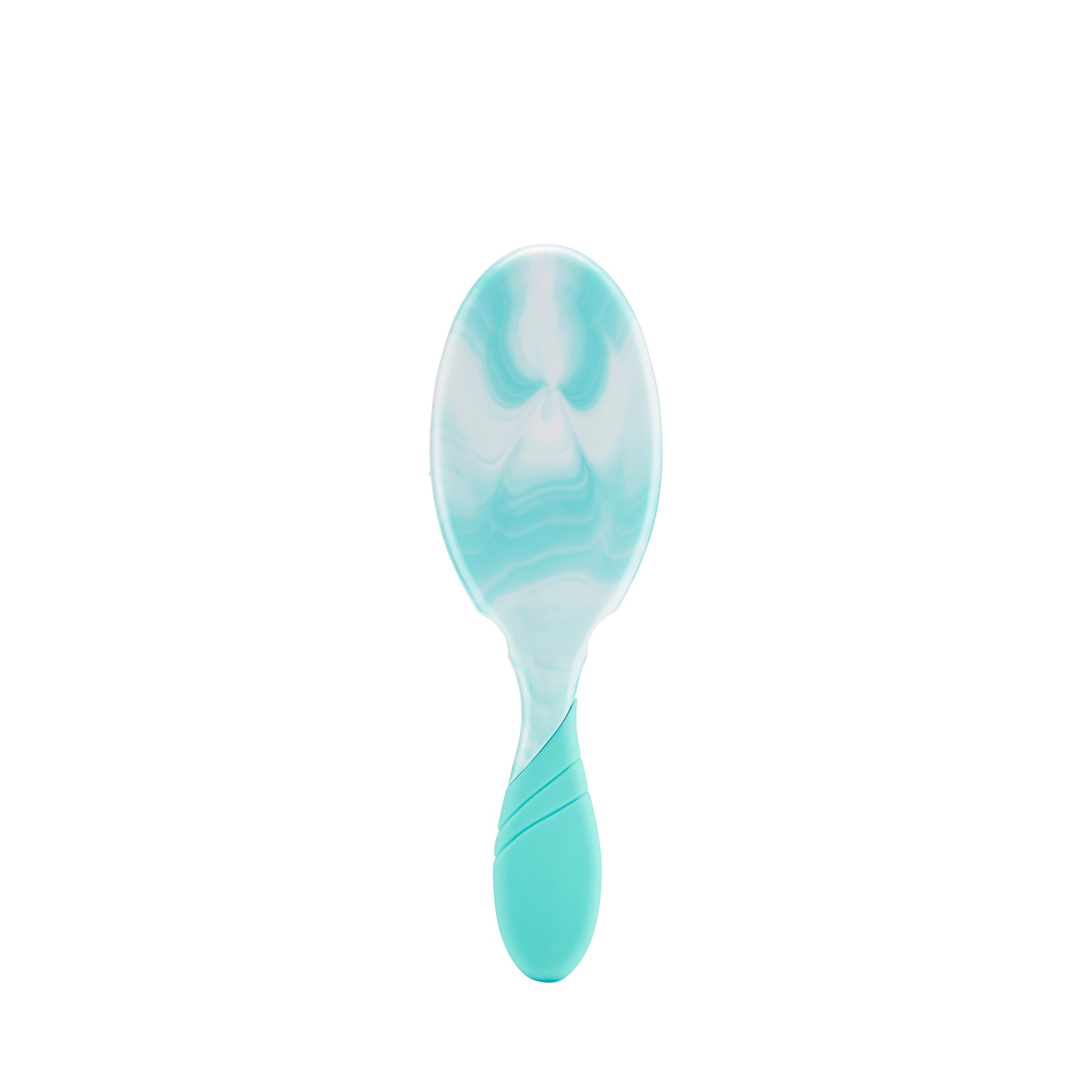 Wet Brush Color Shock detangler in teal and white with a comfortable grip for easy hair detangling