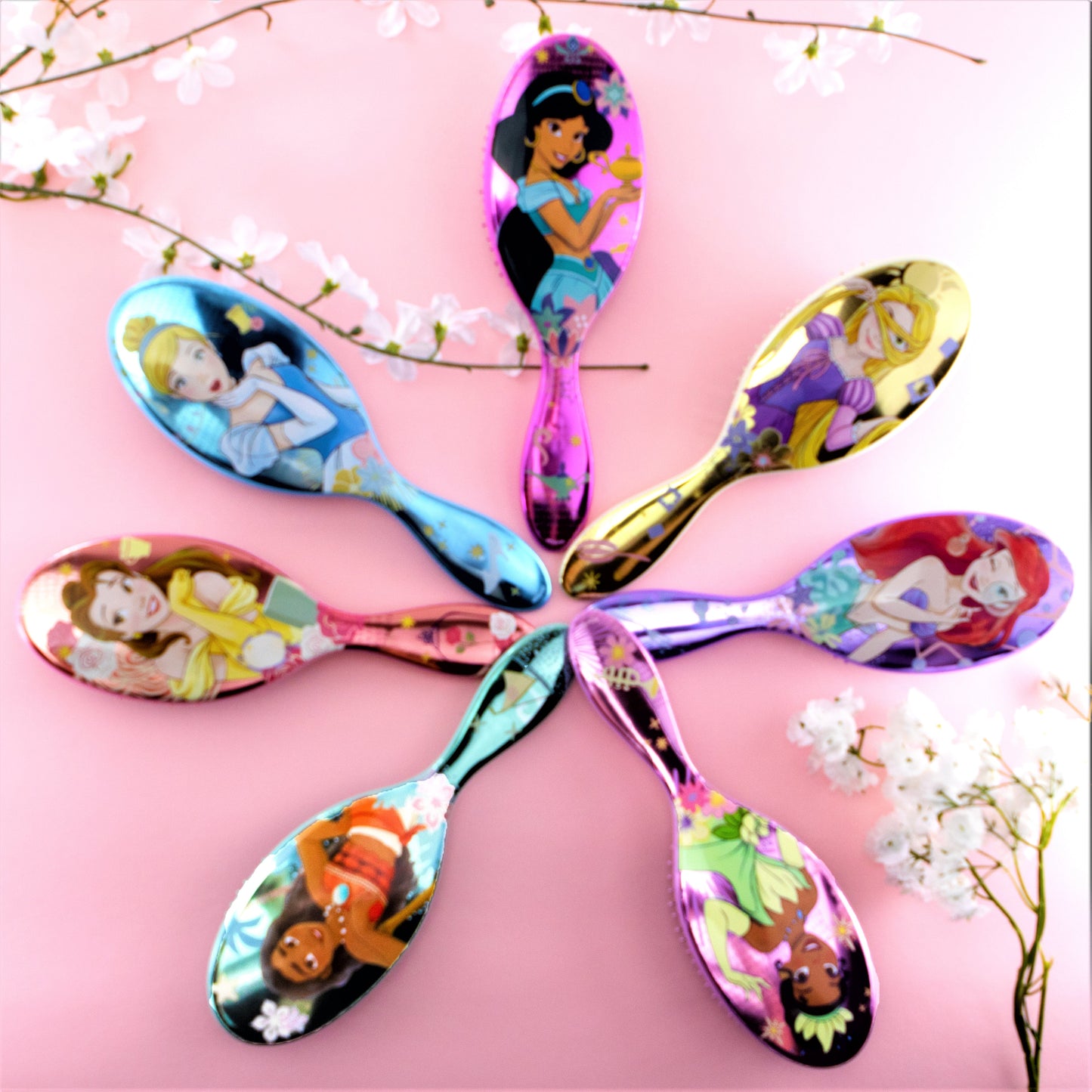 Wet Brush Detangler Princess hairbrush featuring colorful Disney princess designs for gentle detangling
