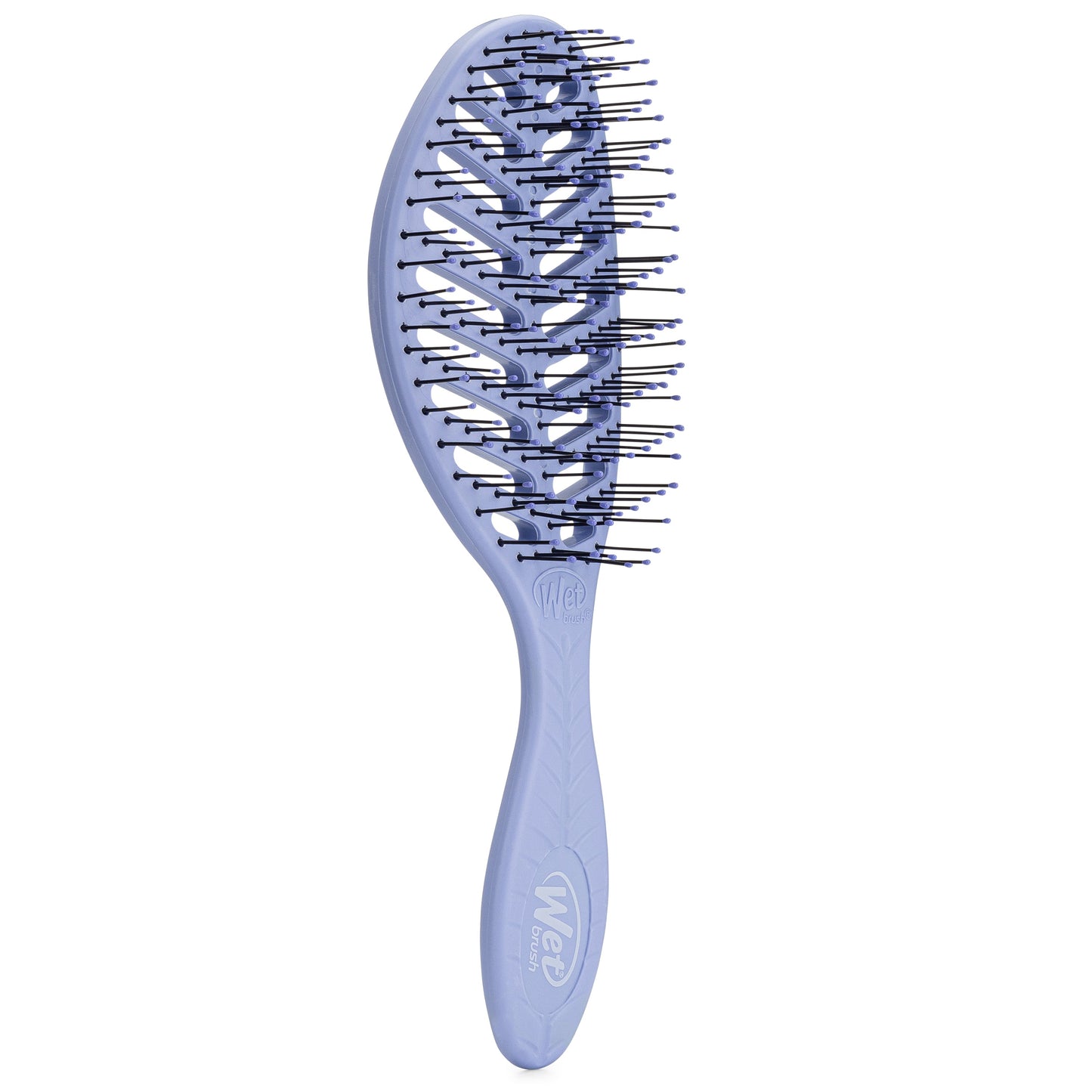 Wet Brush Go Green Detangler in lavender color for effortless styling and reducing hair breakage