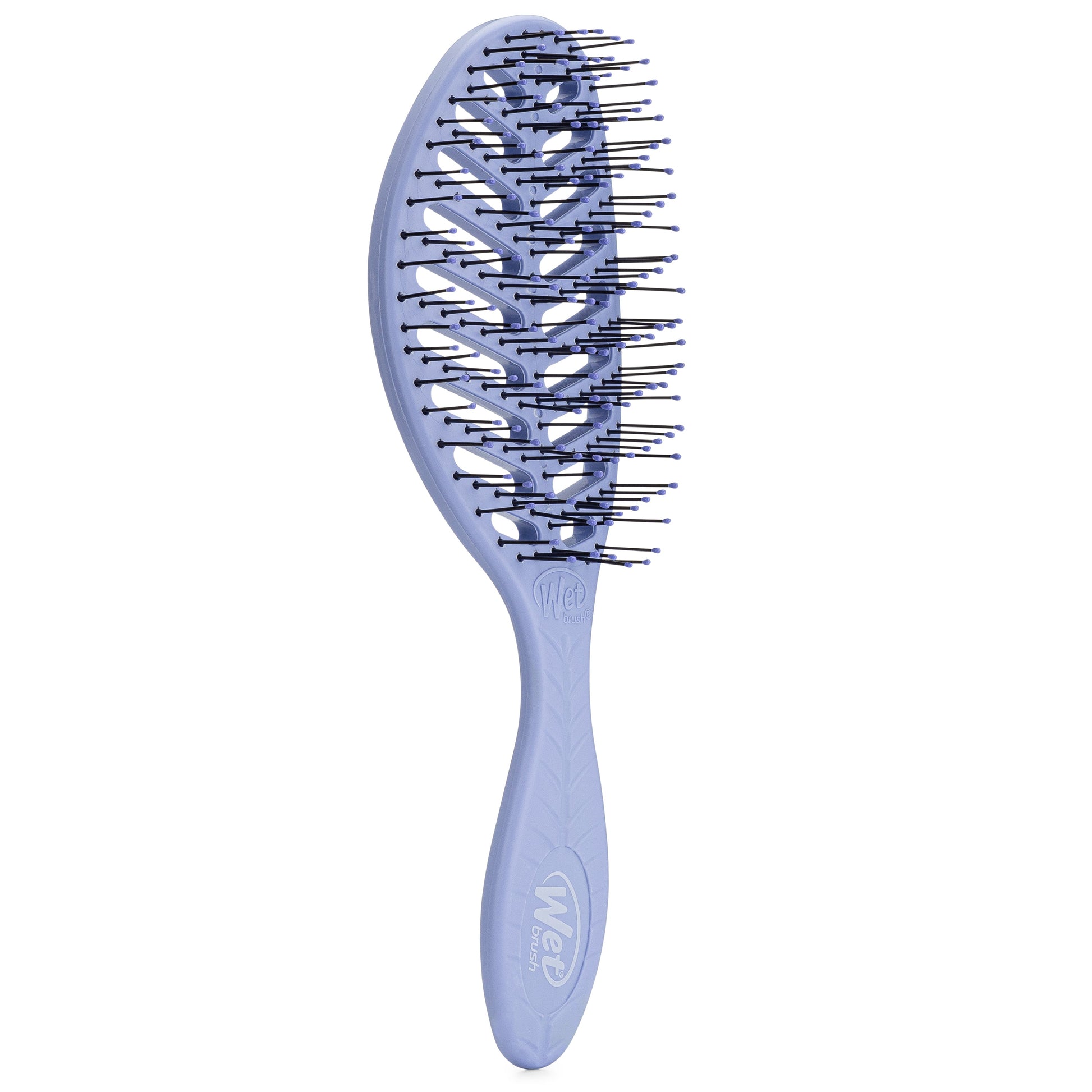 Wet Brush Go Green Detangler in lavender color for effortless styling and reducing hair breakage