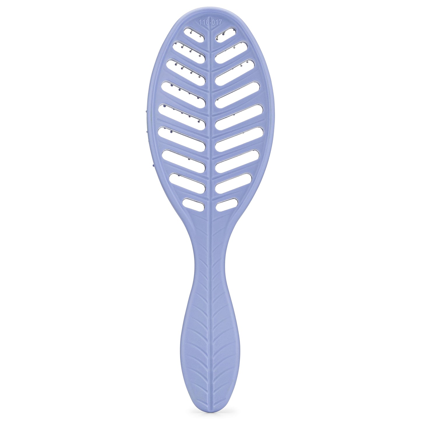 Wet Brush Go Green Detangler in lavender color with a unique leaf design for effortless detangling
