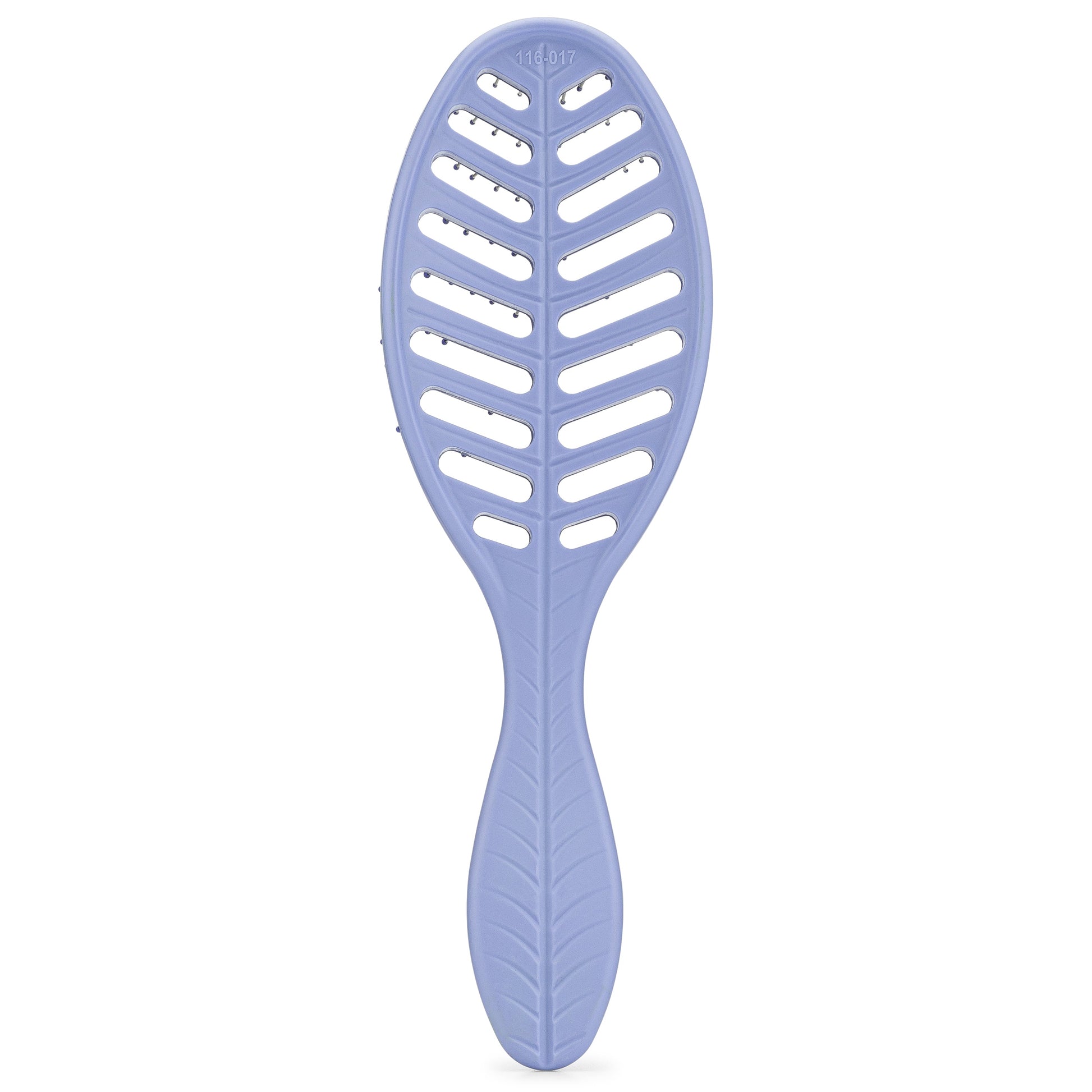 Wet Brush Go Green Detangler in lavender color with a unique leaf design for effortless detangling
