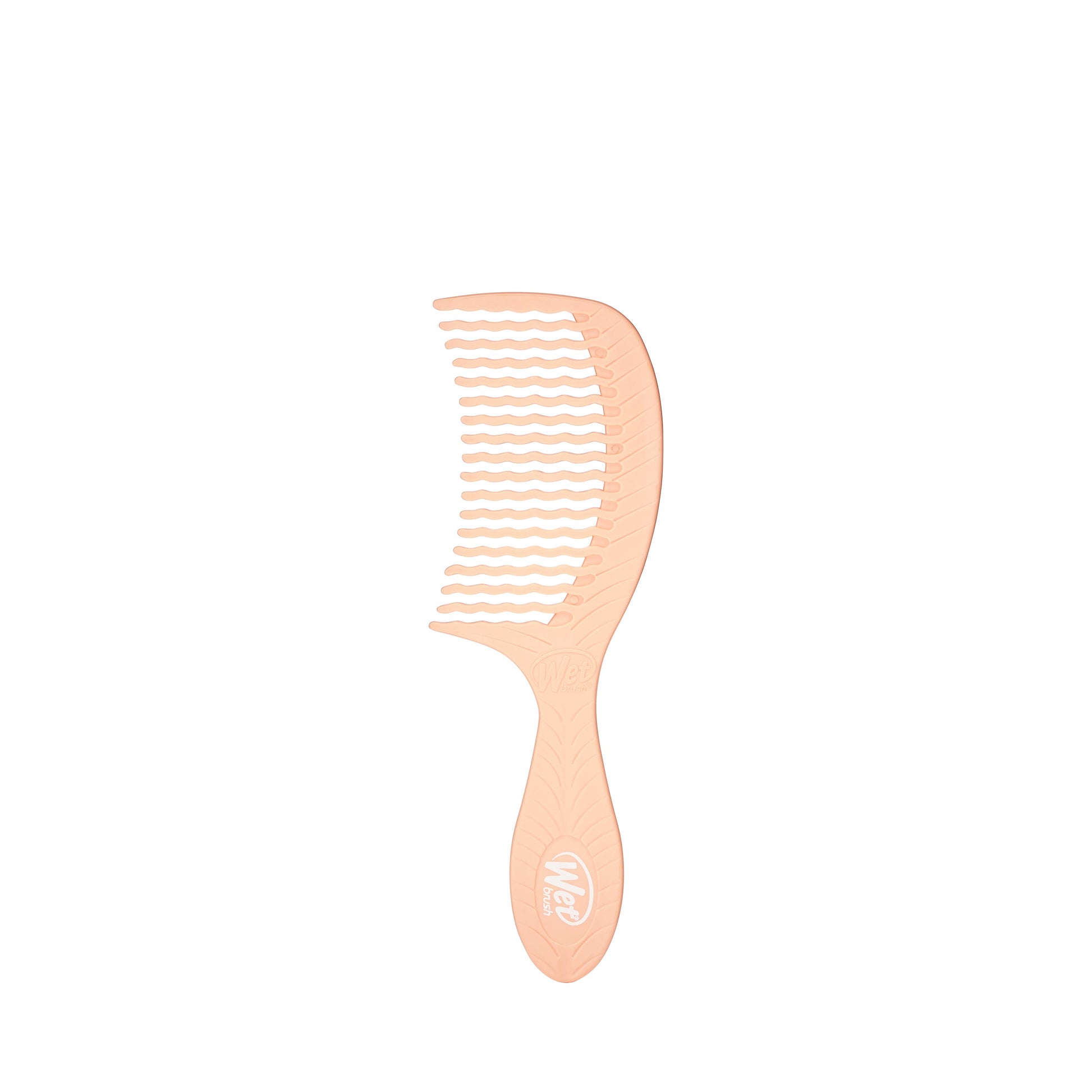 Wet Brush Go Green Treatment Comb in peach color for detangling and smoothing hair