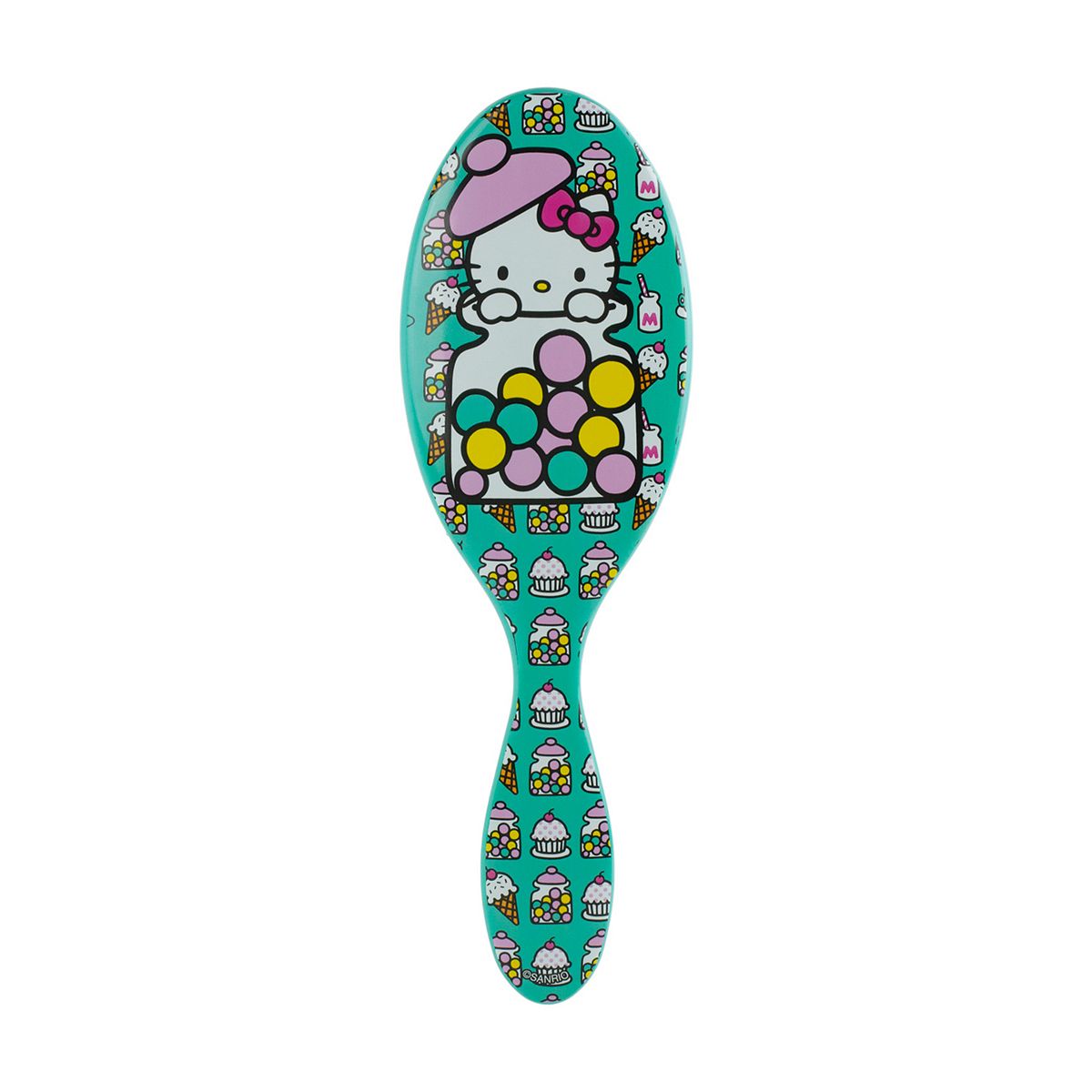 Wet Brush Hello Kitty detangler with colorful design featuring Hello Kitty and sweet treats