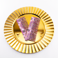Wet Brush Moroccan Print Detangler Comb Set on a Gold Decorative Plate