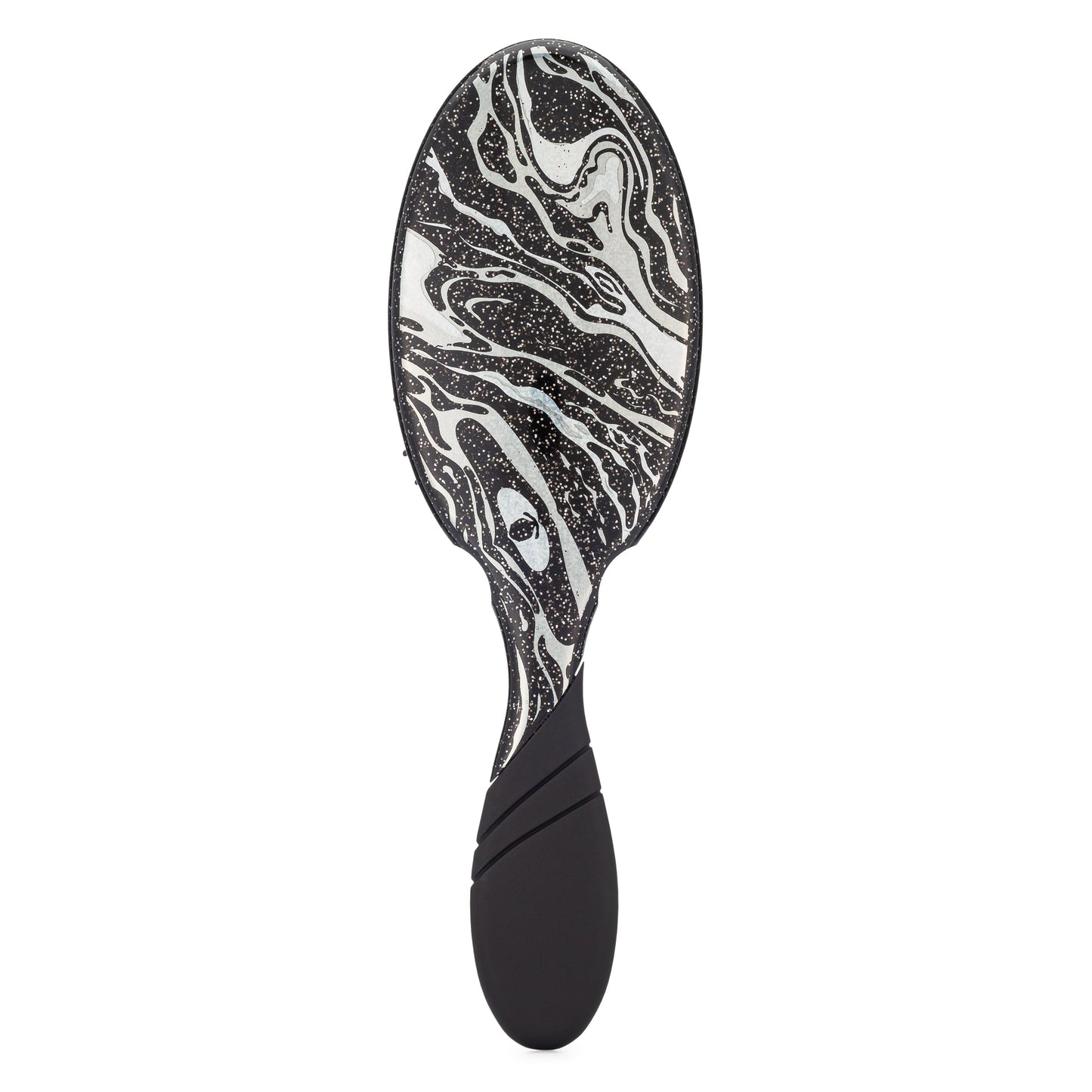 Wet Brush Pro Detangler with a stylish black and white marbled design for easy styling and detangling hair