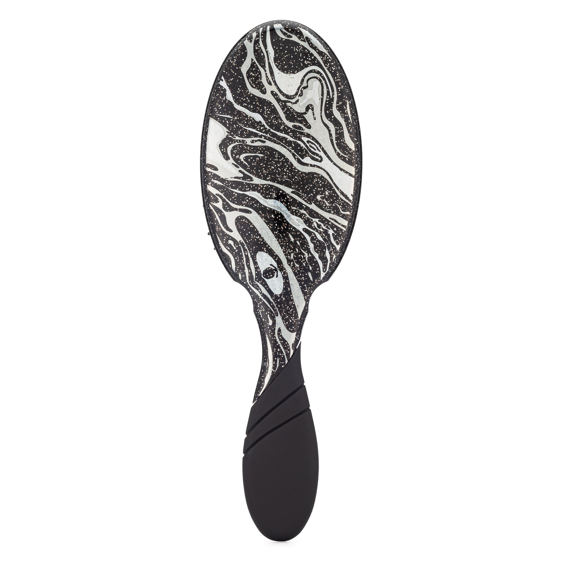Wet Brush Pro Detangler with a stylish black and white marbled design for easy styling and detangling hair