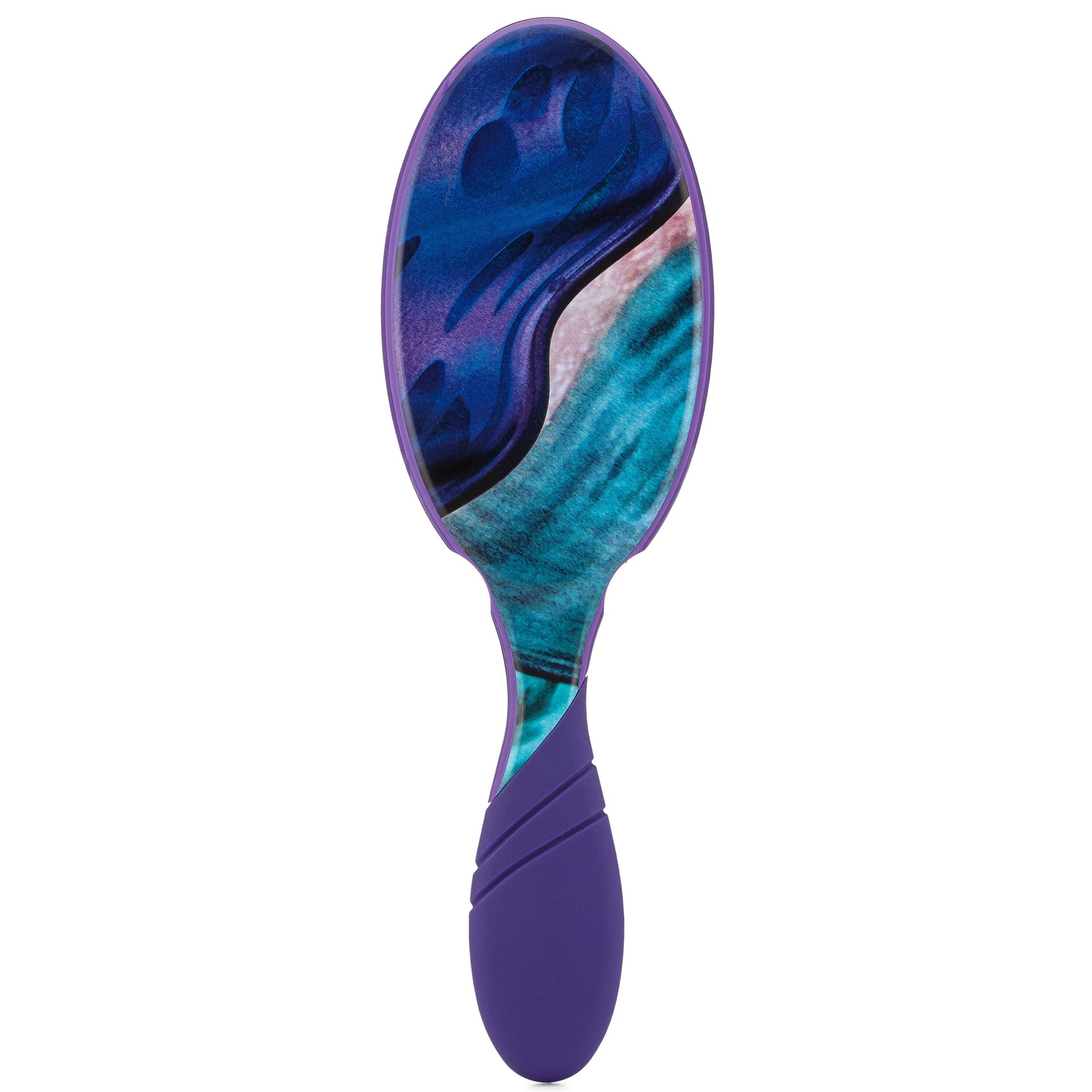 Wet Brush Pro Detangler featuring a vibrant abstract design and ergonomic handle for easy styling