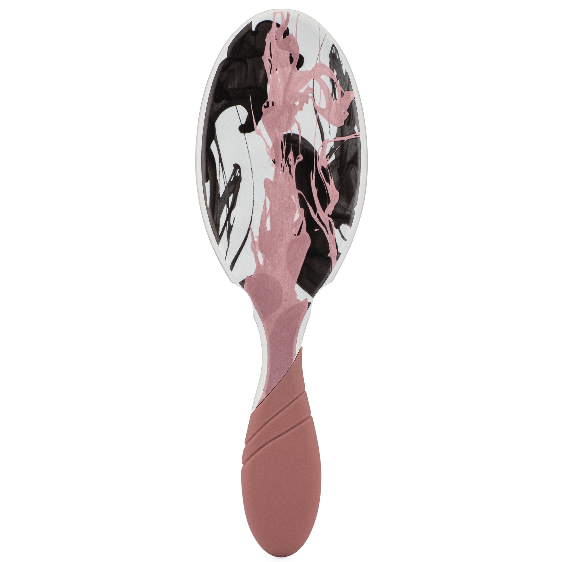 Wet Brush Pro Detangler with a stylish pink and black marbled design for effortlessly smooth hair