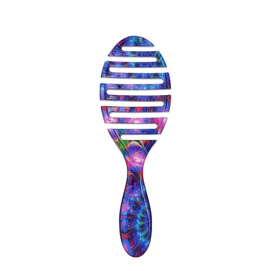 Wet Brush Pro Flex Dry Brush case with vibrant multicolored design for easy hair styling