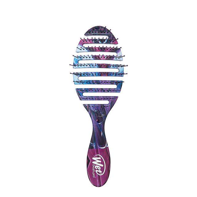 Wet Brush Pro Flex Dry Brush case designed for easy storage and travel with colorful design