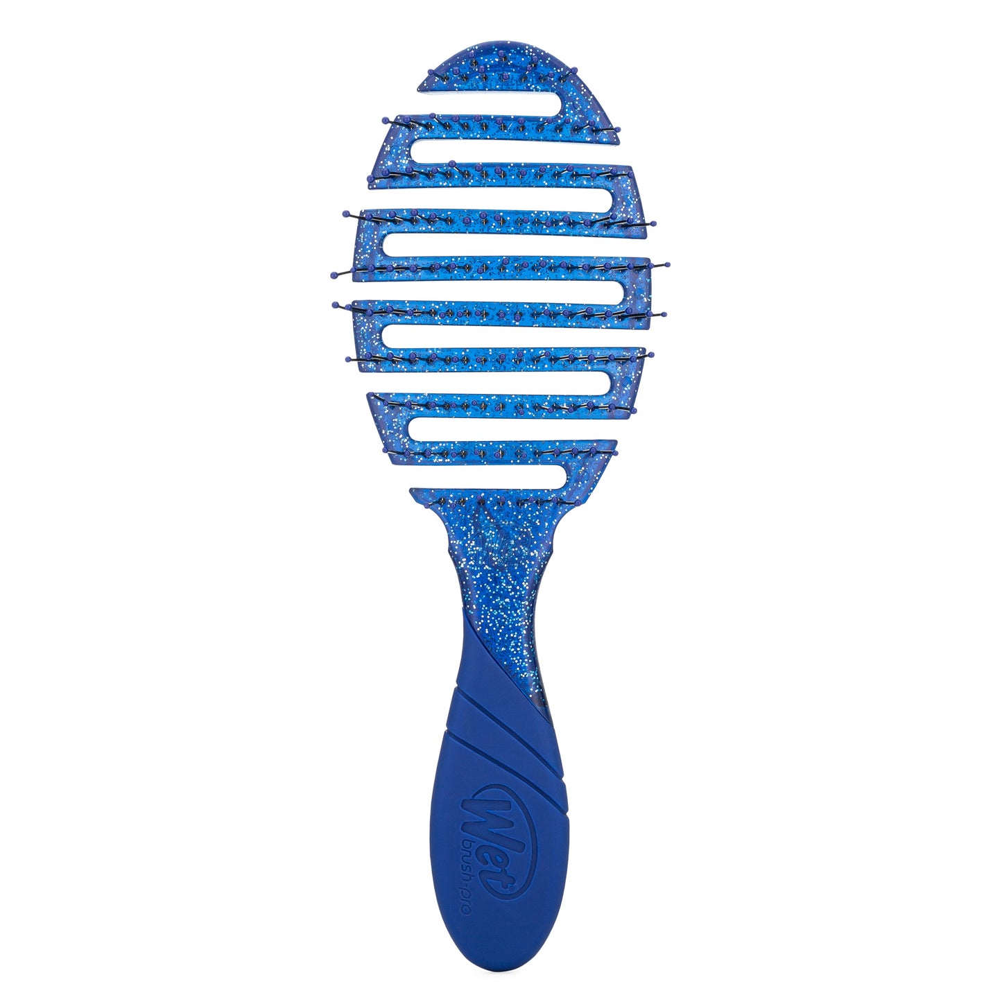 Wet Brush Pro Flex Dry Detangler with a sleek blue design for easy hair management and styling
