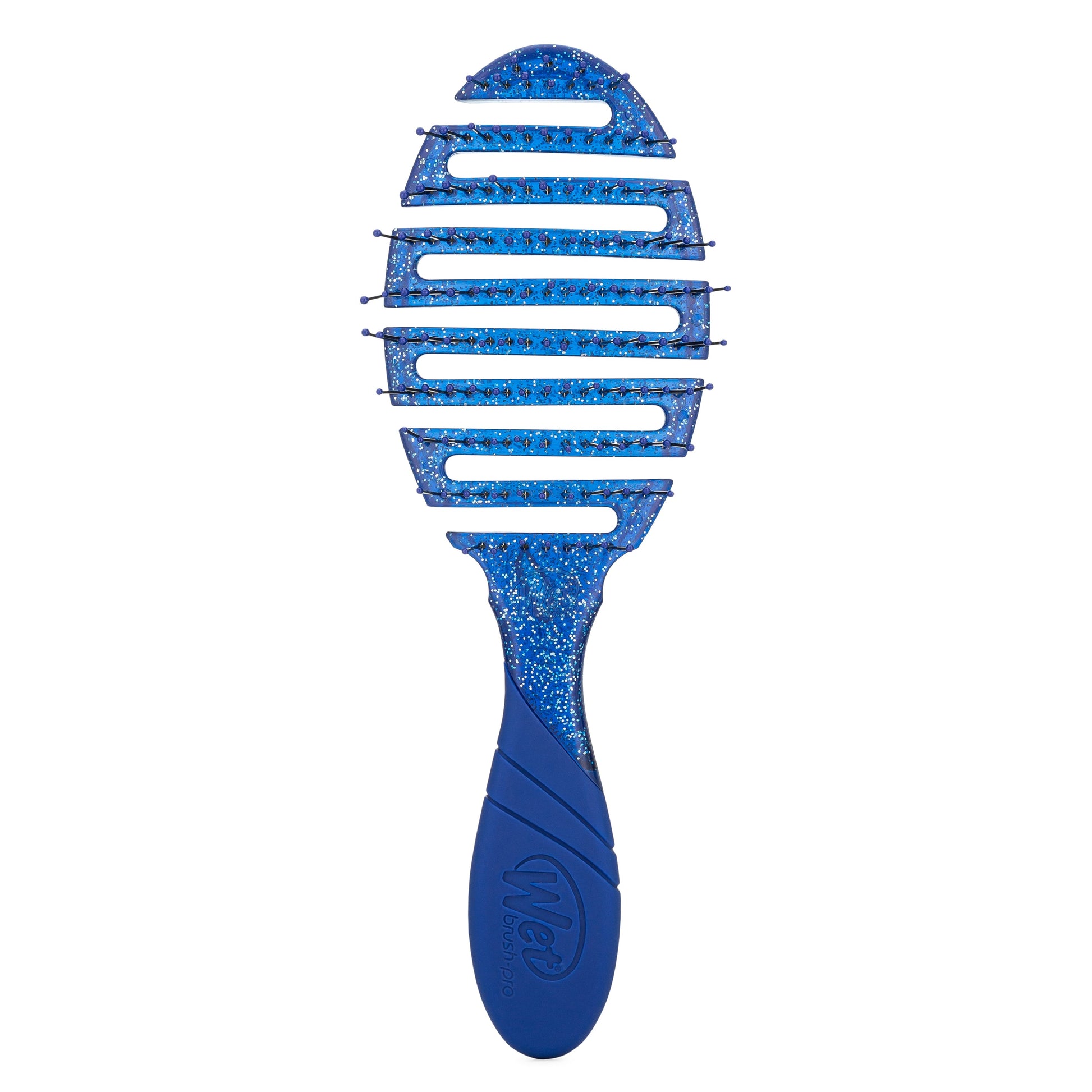 Wet Brush Pro Flex Dry Detangler with a sleek blue design for easy hair management and styling