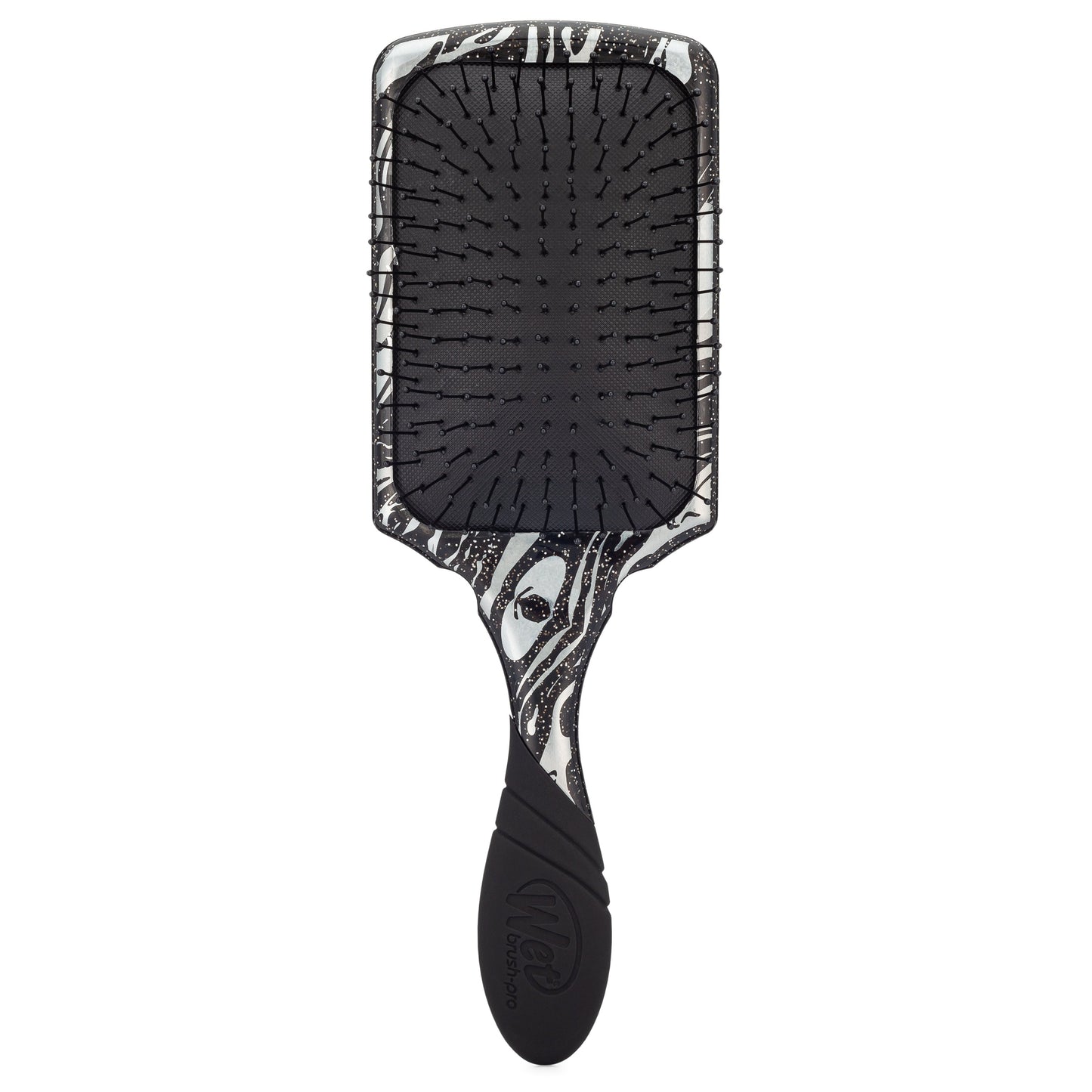 Wet Brush Pro Paddle Detangler in black and white design for effortless detangling and styling