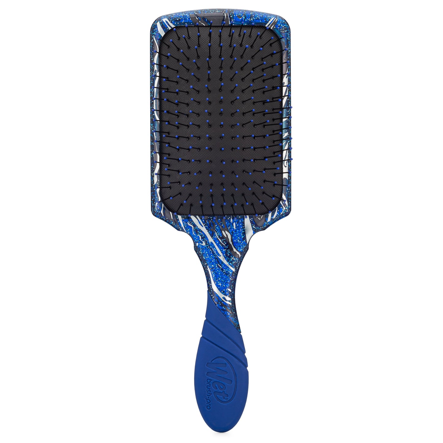 Wet Brush Pro Paddle Detangler in blue with a comfortable grip and smooth bristles for easy hair styling