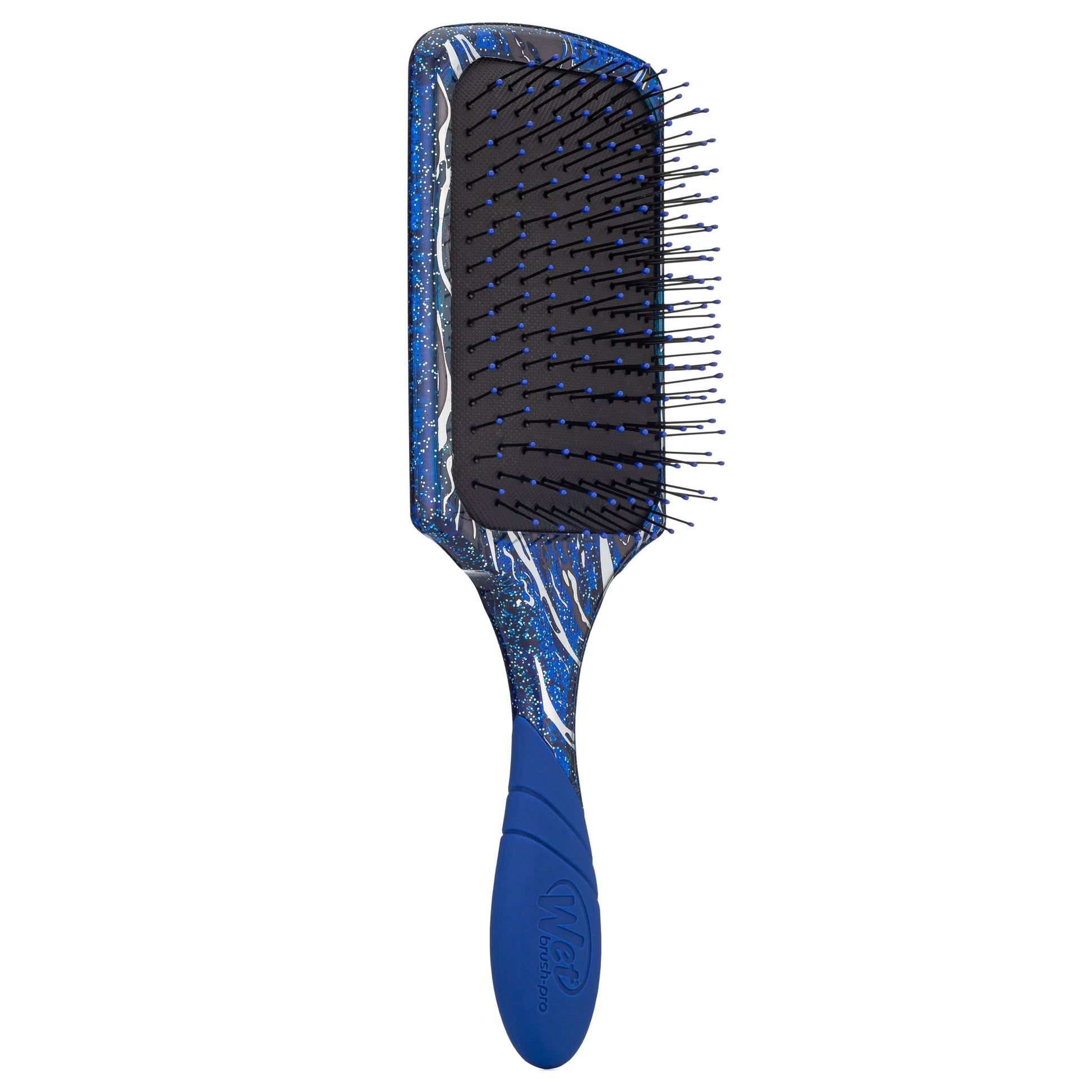 Wet Brush Pro Paddle Detangler in blue with flexible bristles for gentle hair detangling