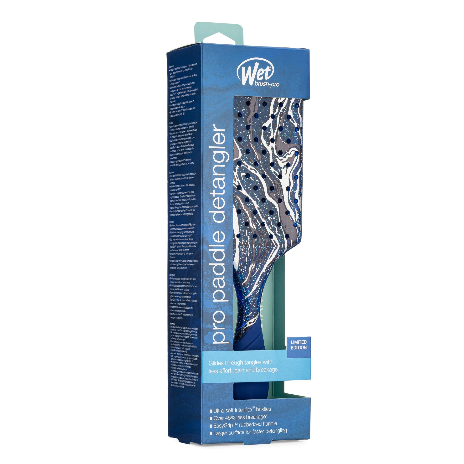 Wet Brush Pro Paddle Detangler in limited edition packaging for easy detangling with less breakage