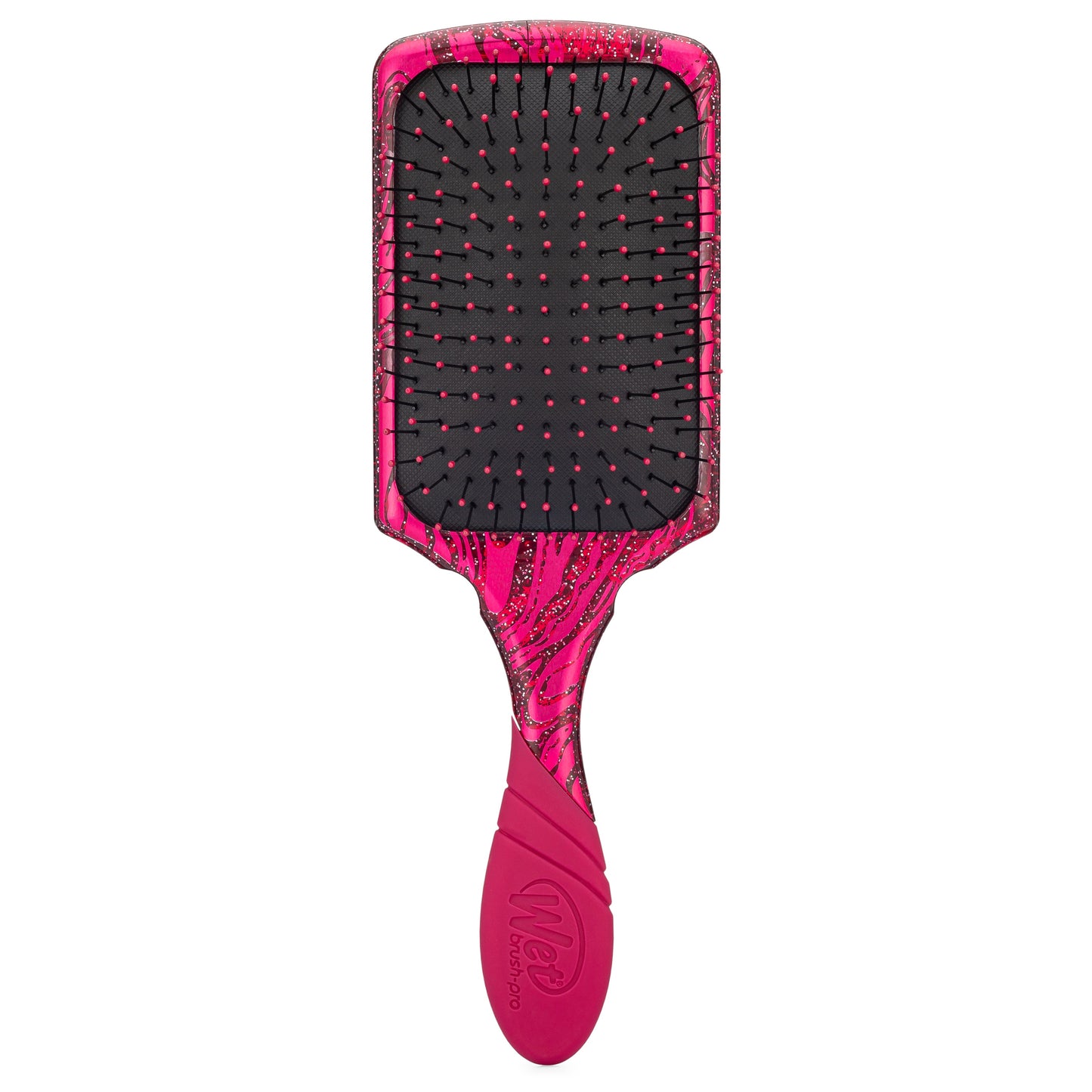 Wet Brush Pro Paddle Detangler in vibrant pink, designed for smooth detangling without breakage